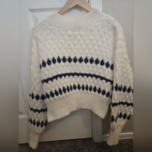 White textured sweater